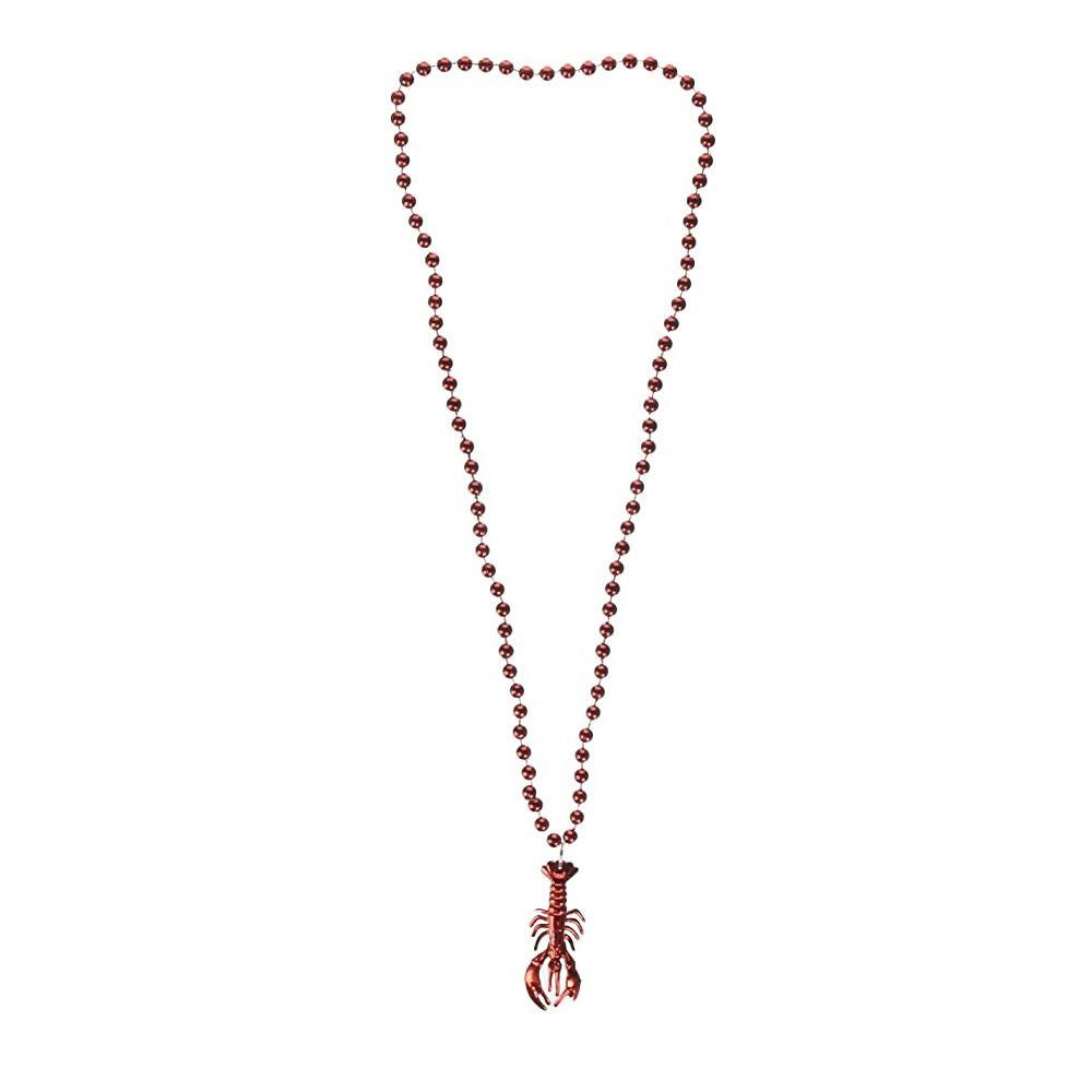 Bead necklace with crayfish pendant
