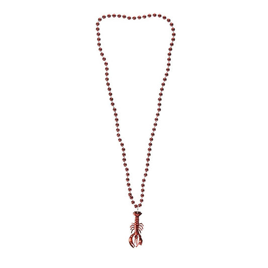 Bead necklace with crayfish pendant